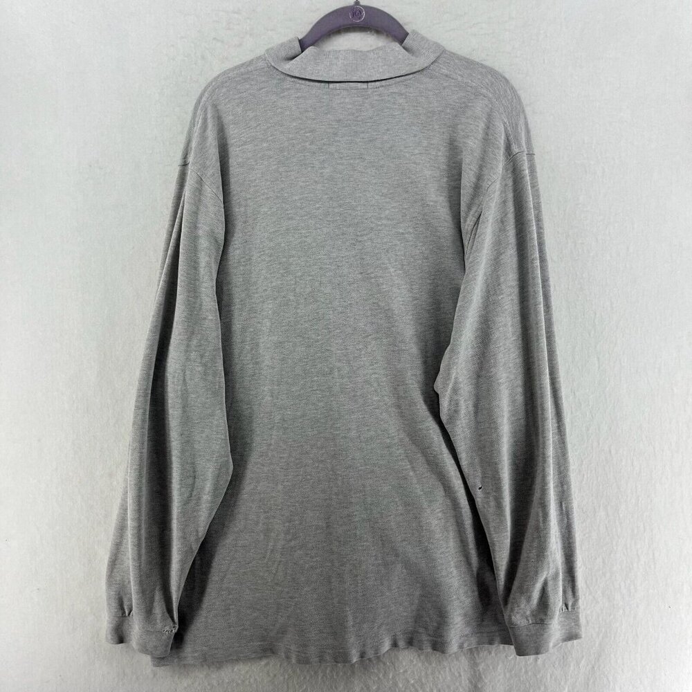 Burberry London Polo Shirt Mens 2XL Gray Long Sleeves Pullover Vented Mini Logo - Picture 2 of 15